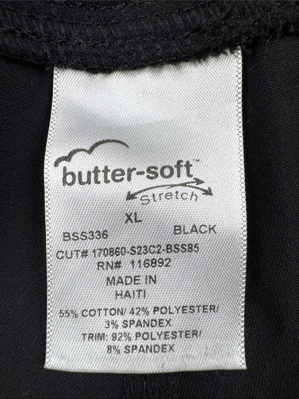 Butter Soft Stretch Black 3 Pocket Scrub Pants - Picture 2 of 6